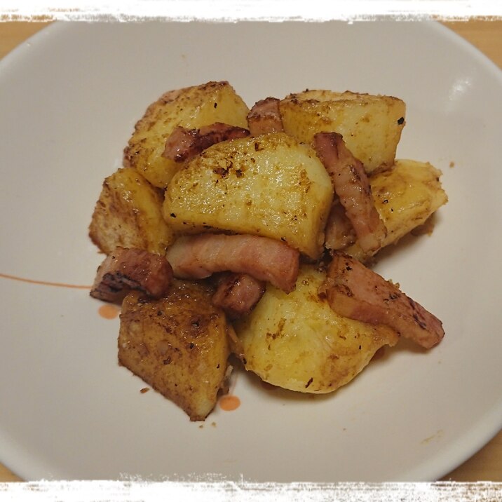 時短レシピ じゃがいもとベーコンのバター正油炒め レシピ 作り方 By ぼーずの母ちゃん 楽天レシピ